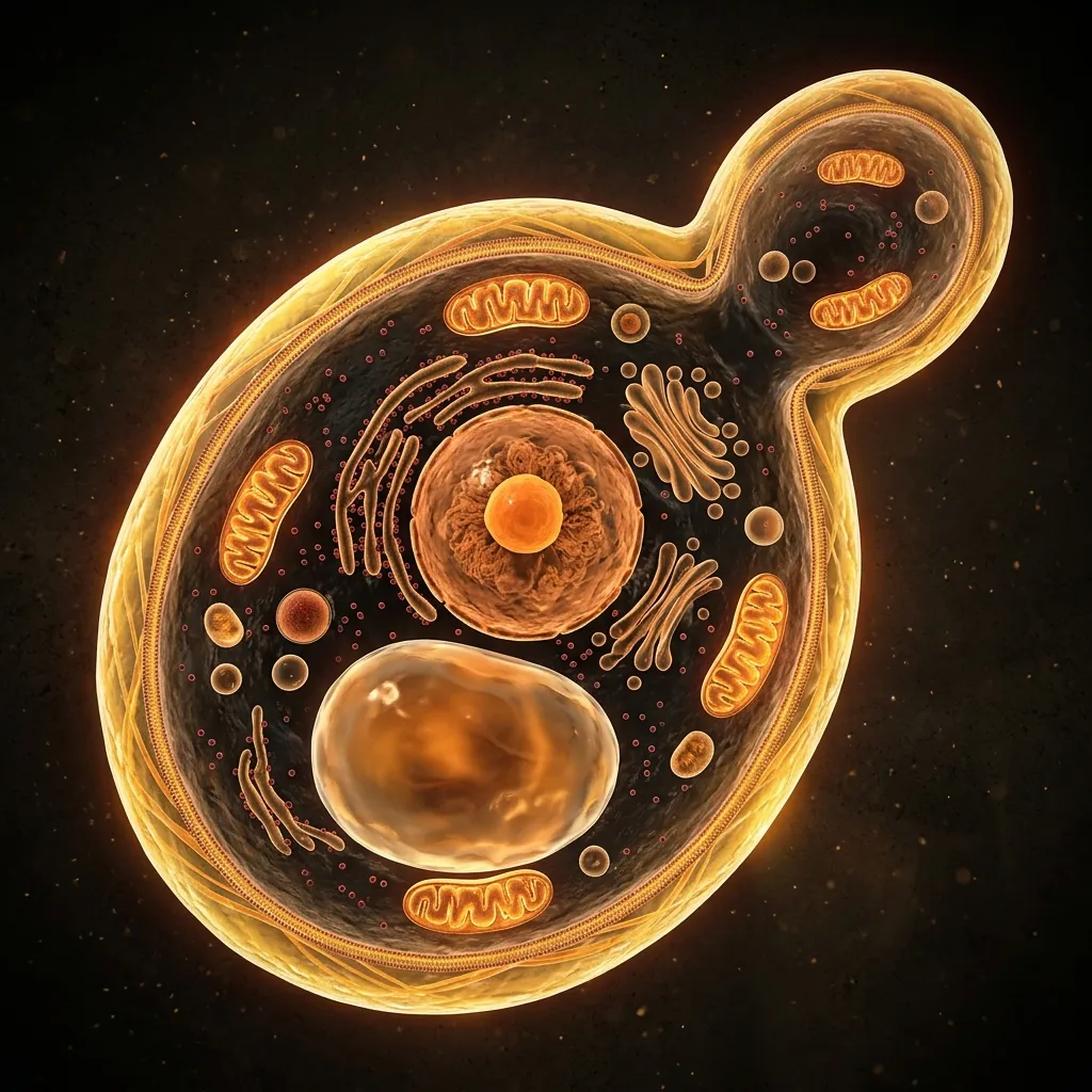 3D rendered fungal cell cross-section