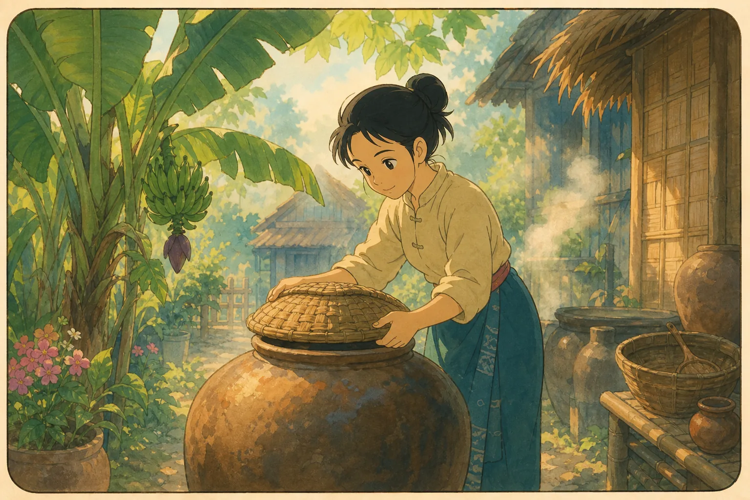 Covered water container